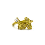 Anello fogliolina strass - KLK