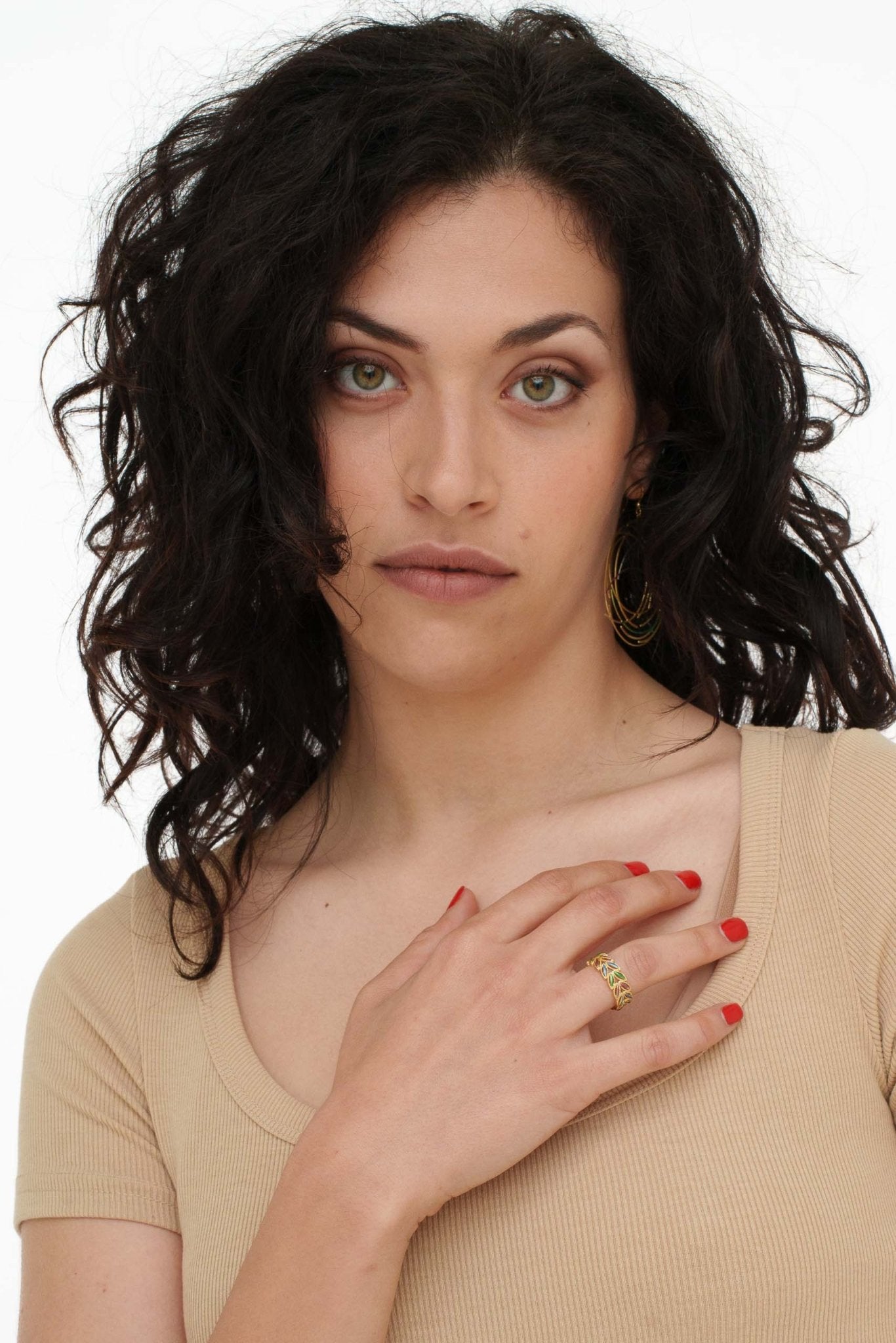 Anello foglioline colorate - KLK