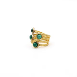Anello zigrinato multi malachite - KLK