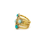 Anello zigrinato multi pietrine - KLK