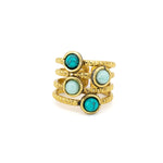 Anello zigrinato multi pietrine - KLK