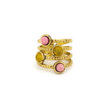 Anello zigrinato multi pietrine - KLK