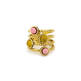 Anello zigrinato multi pietrine - KLK