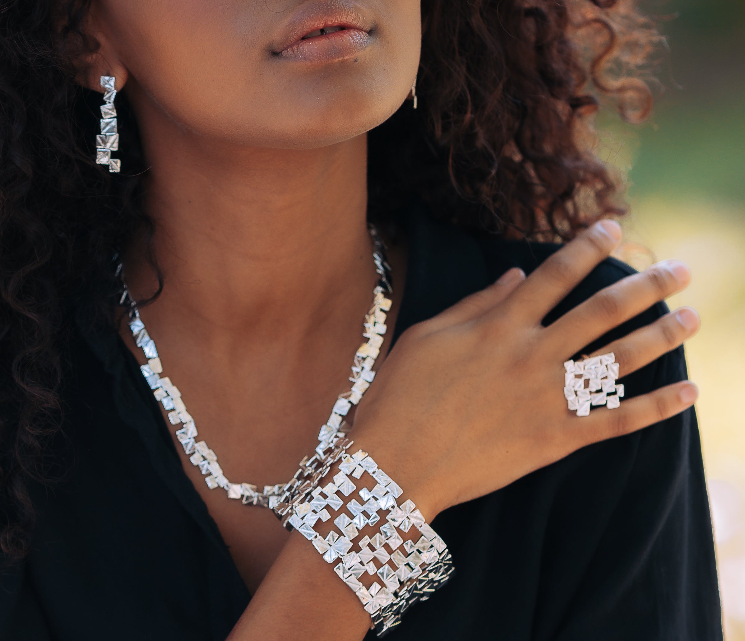 Bracciale multi quadretti lucido - KLK