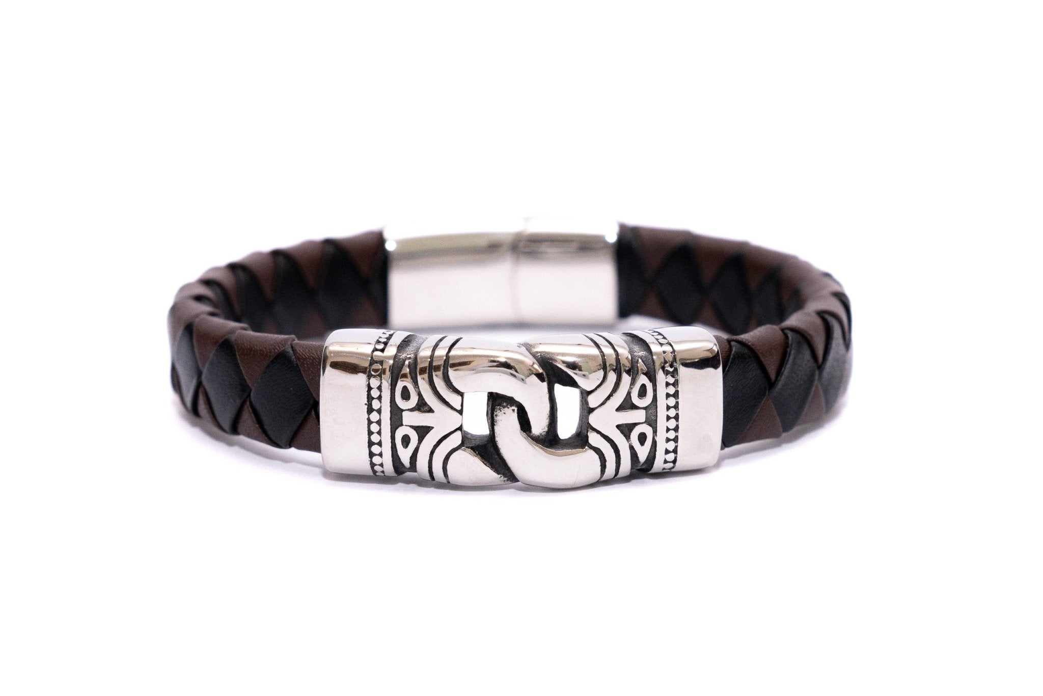 Bracciale pelle catena - KLK