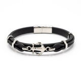 Bracciale pelle uomo ancora - KLK