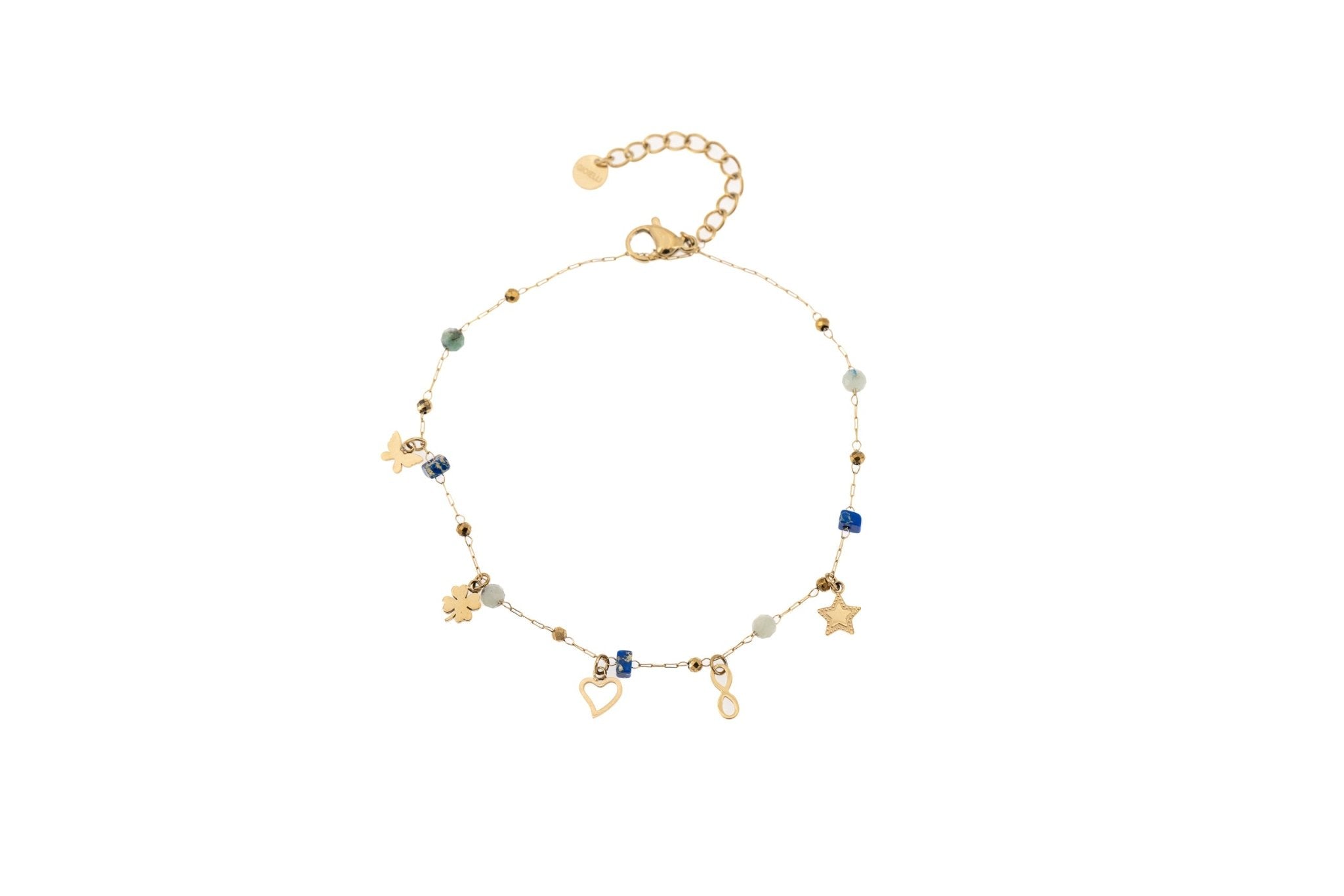 Bracciale pietrine e ciondolini - KLK