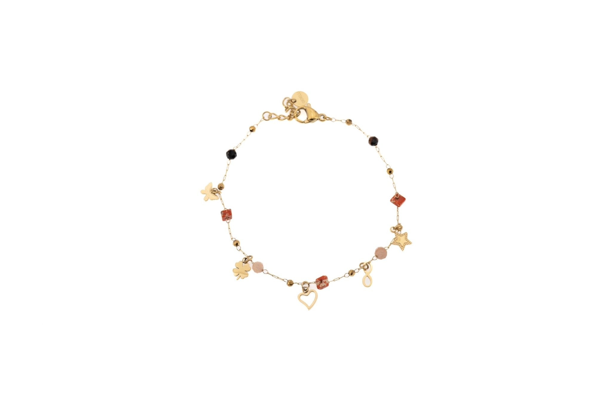 Bracciale pietrine e ciondolini - KLK