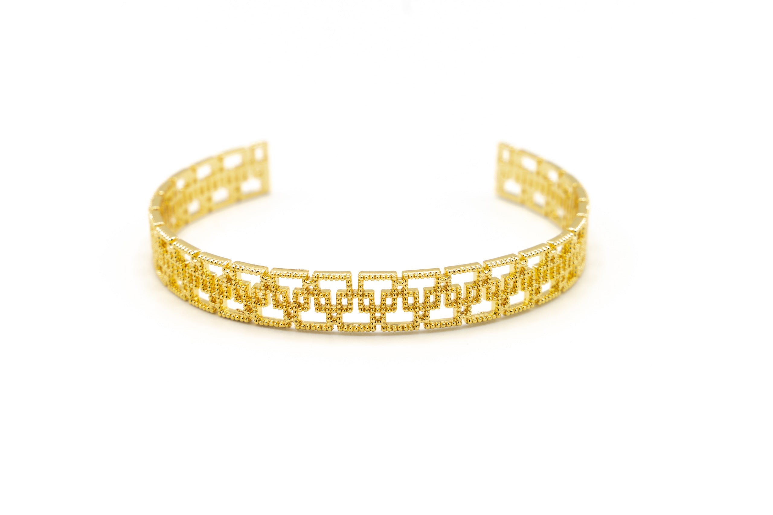 Bracciale Tennis Donna Acciaio 316L Placcato Oro O Argento Con Quadrati - MARLION JEWELS