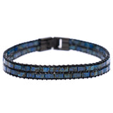 Bracciale quadretti vetro blu - KLK