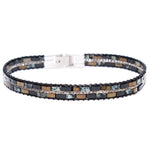 Bracciale quadretti vetro nero - KLK