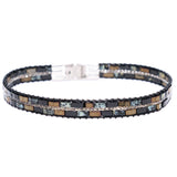 Bracciale quadretti vetro nero - KLK