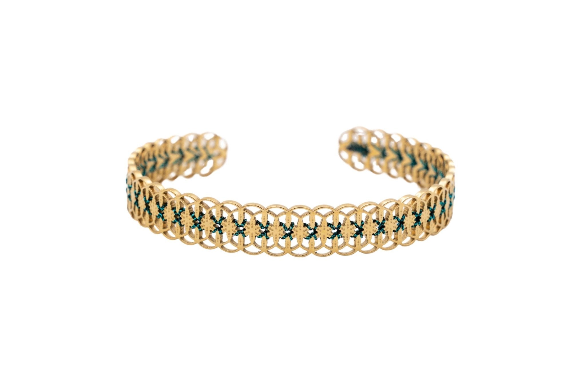 Bracciale ricami verdi - KLK