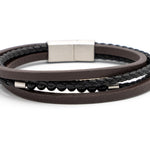 Bracciale uomo fili con pietrine - KLK