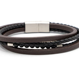 Bracciale uomo fili con pietrine - KLK