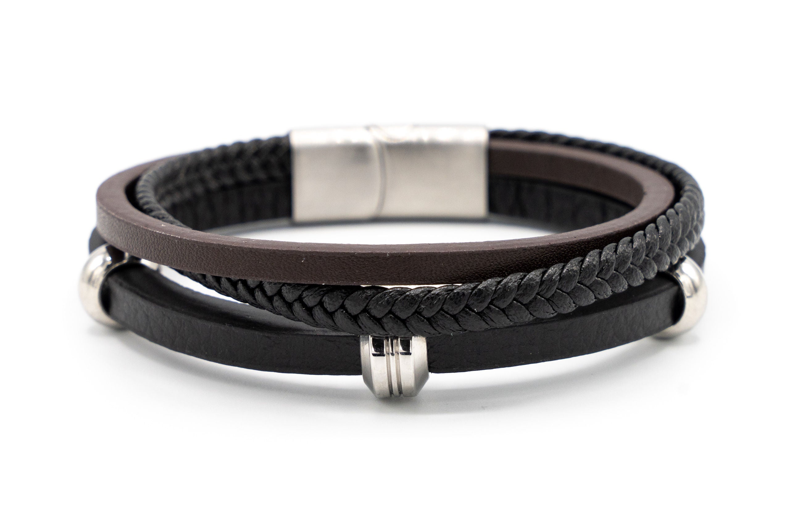 Bracciale uomo tre fili e bulloni - KLK