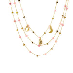 Collana acciaio tre fili ciondolini - KLK