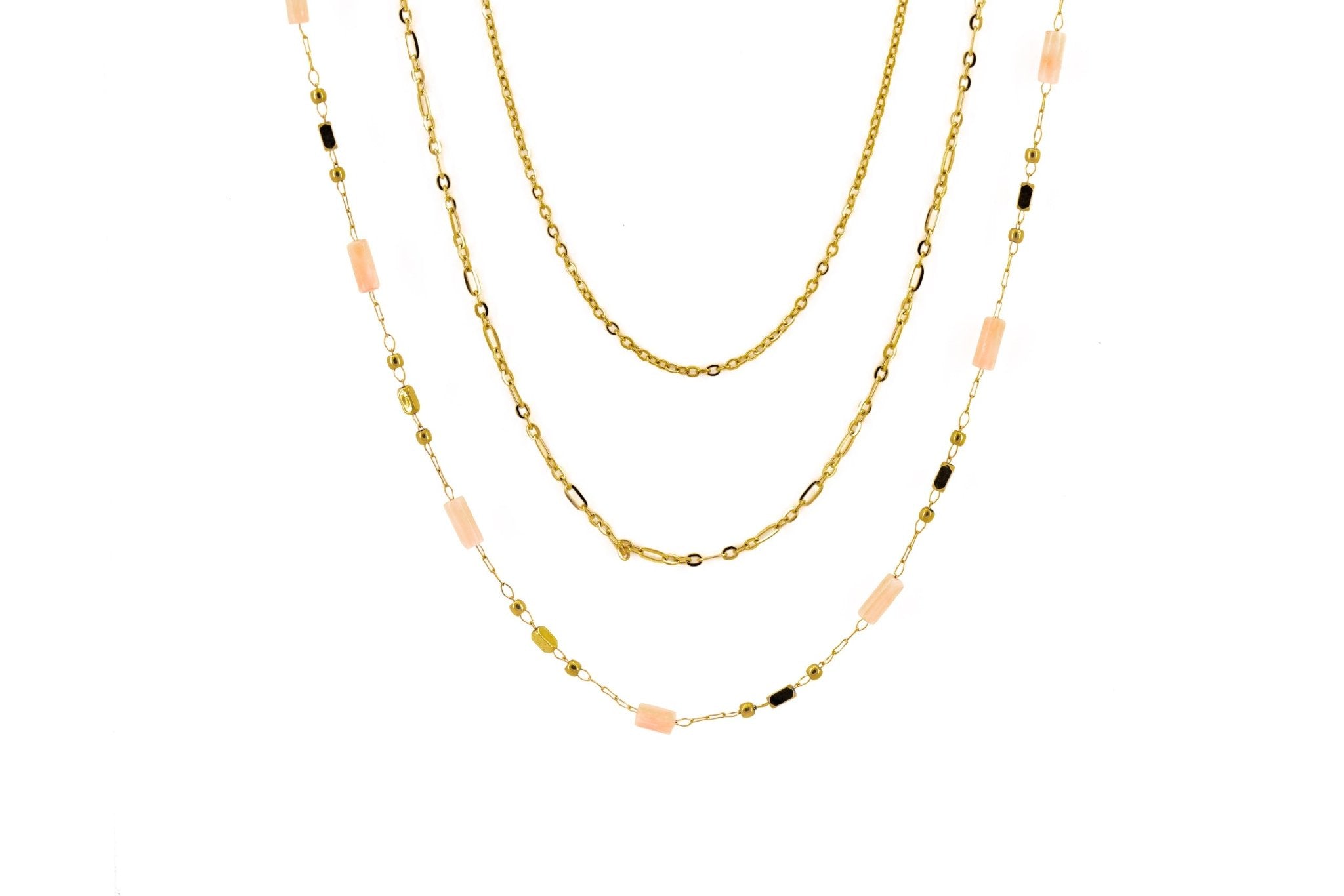 Collana acciaio tre fili tubini - KLK