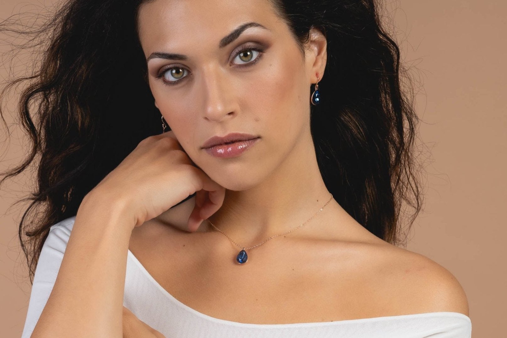 Collana argento goccia rosé - KLK