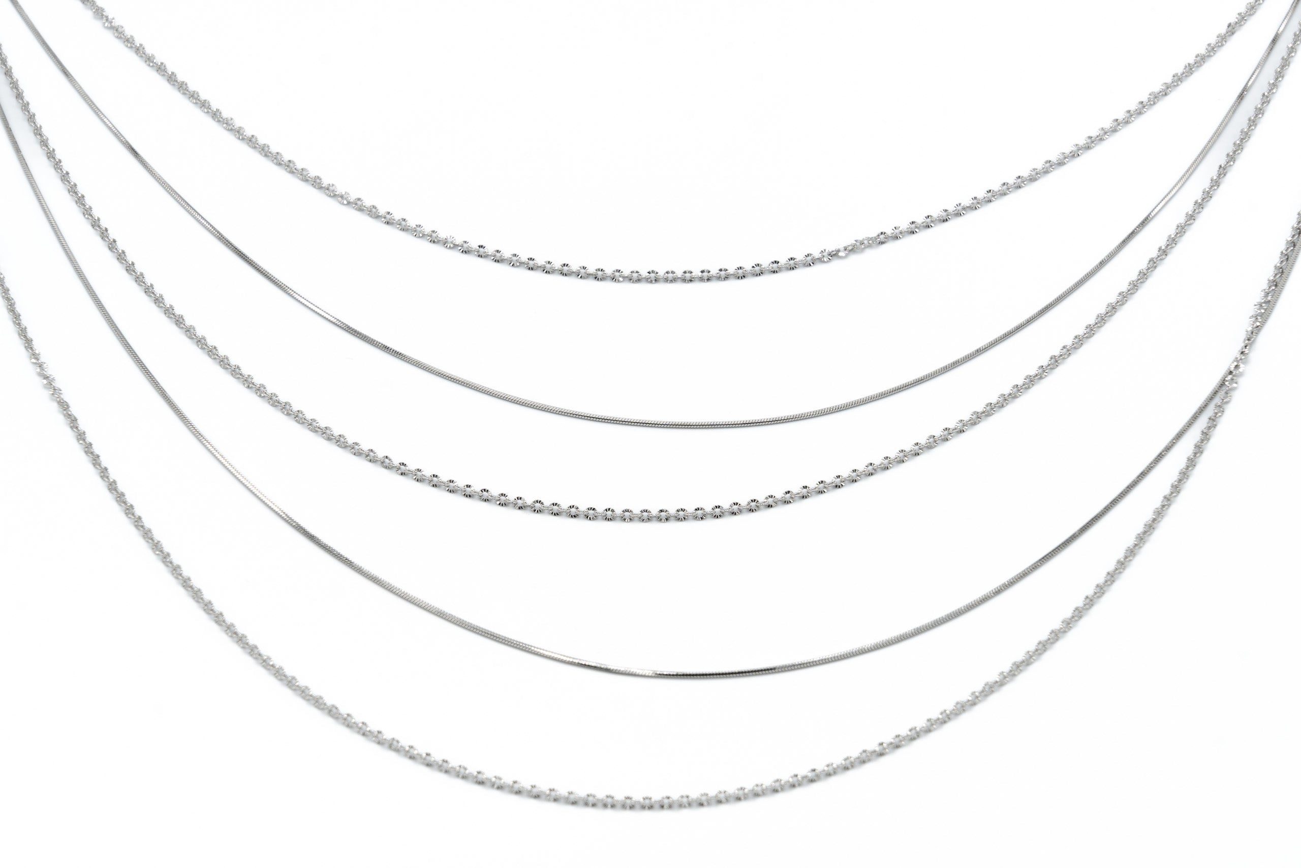 Collana cinque fili lucidi - KLK