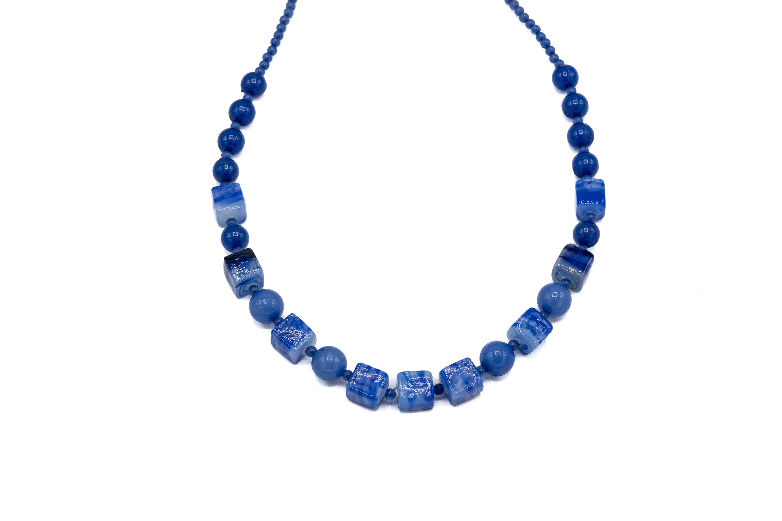 Collana corta cubetti vetro - KLK