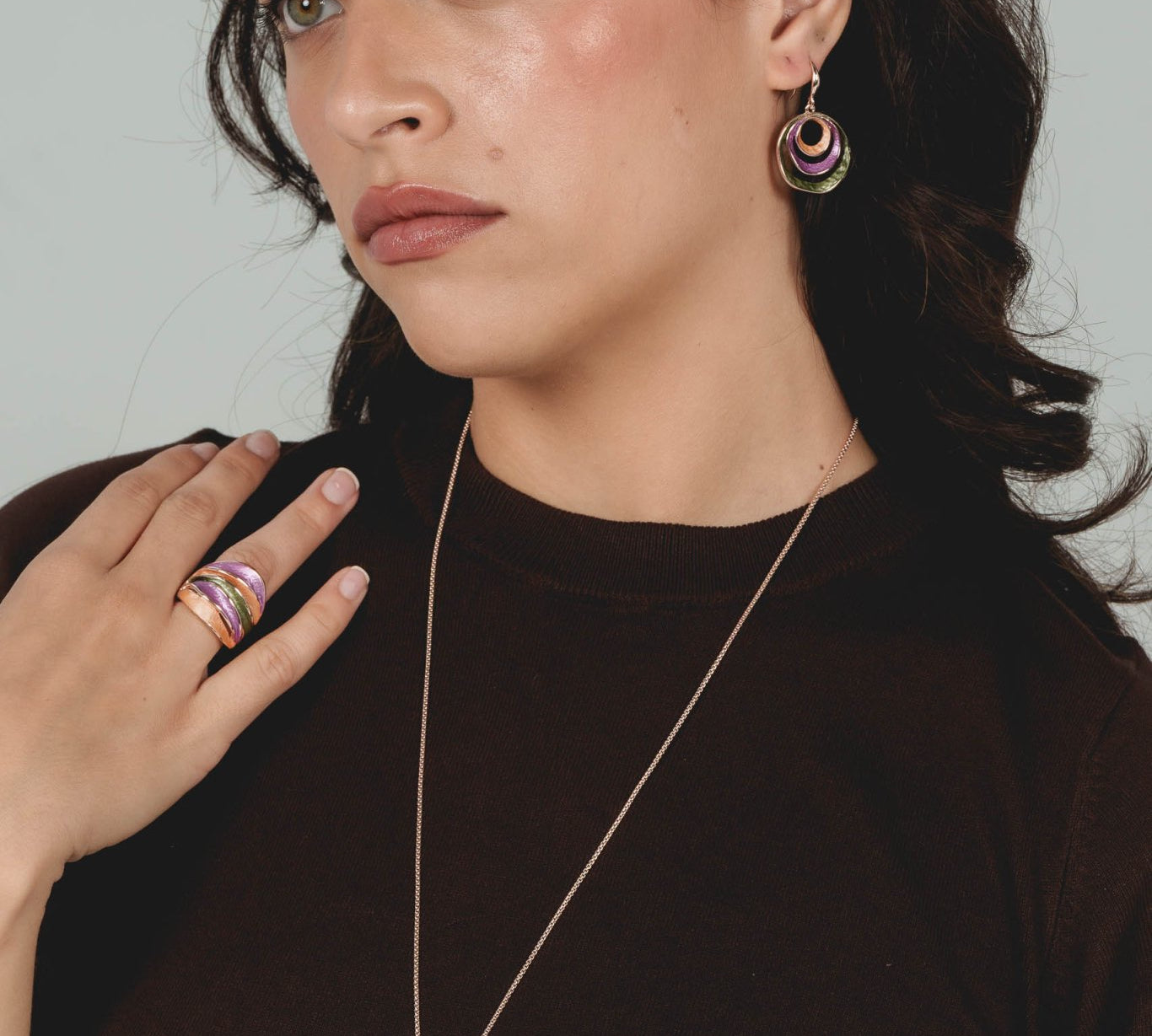 Collana lunga tre cerchi - KLK