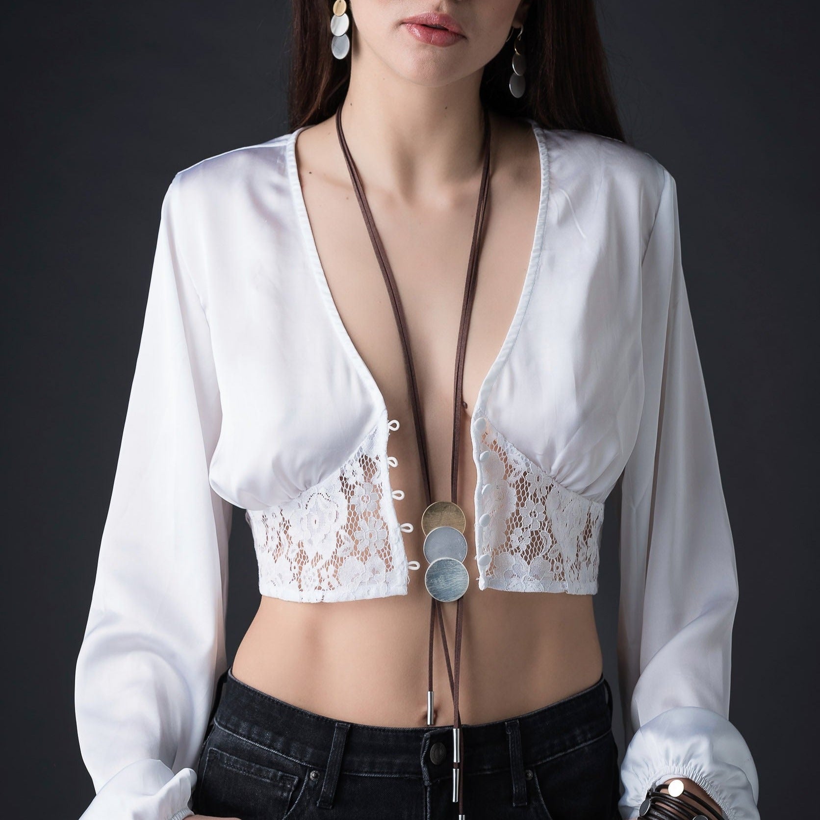 Collana lunga tre tondi - KLK