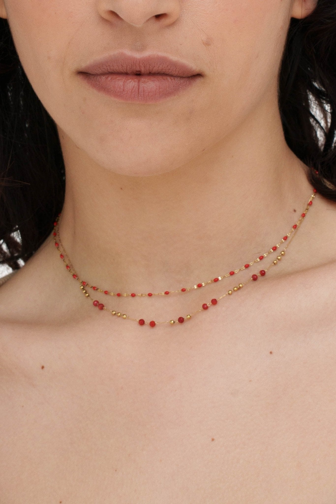 Collana pietrine doppio filo - KLK