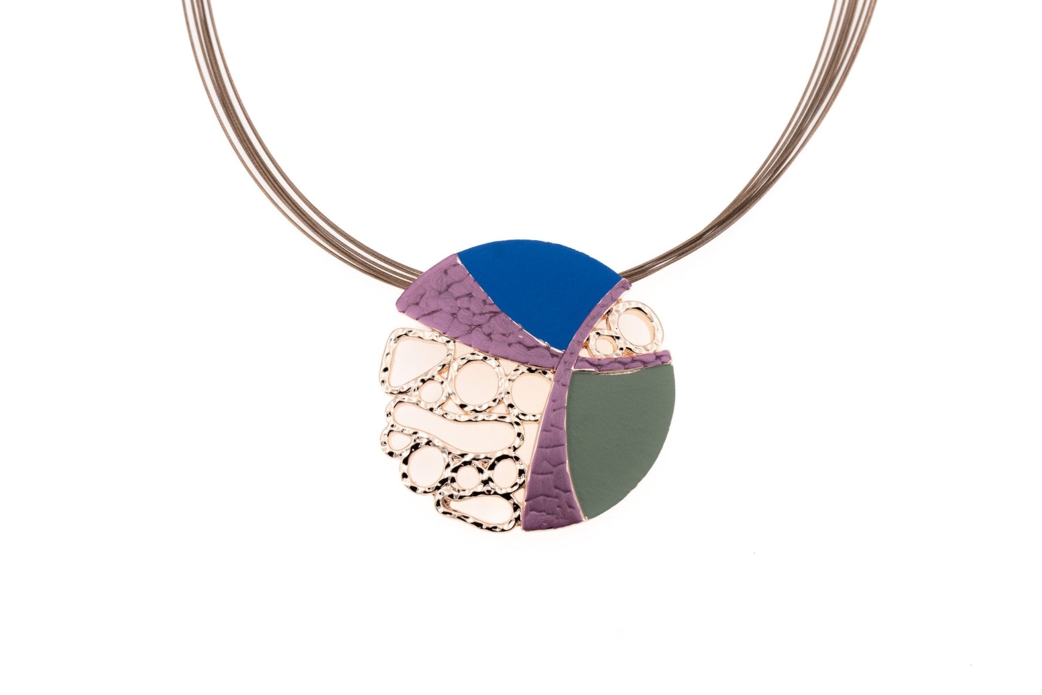 Collana tondo ricamo - KLK