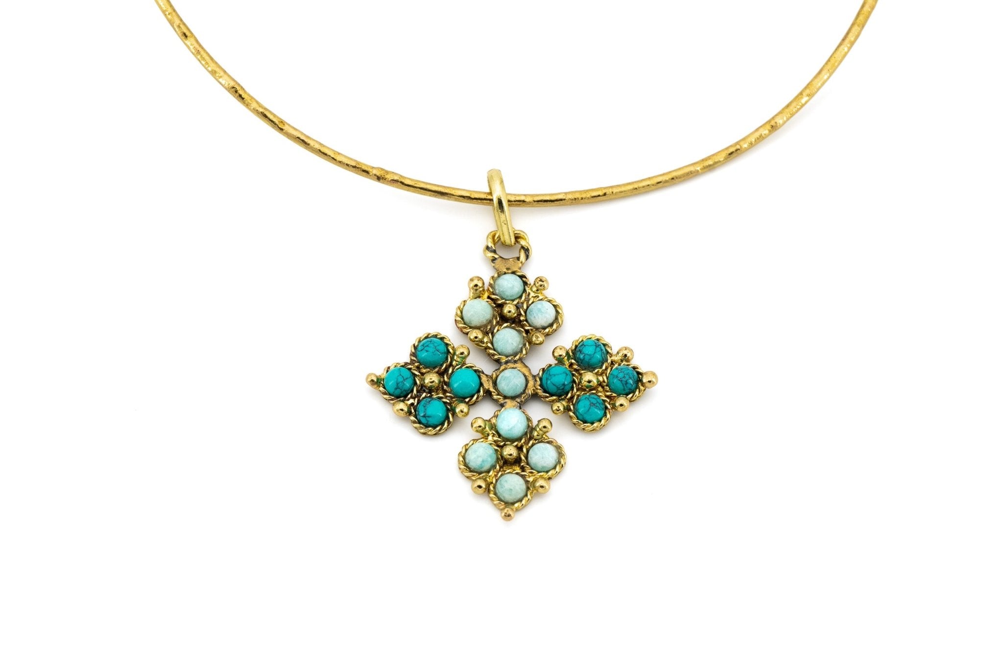 Girocollo croce pietre - KLK