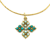 Girocollo croce pietre - KLK