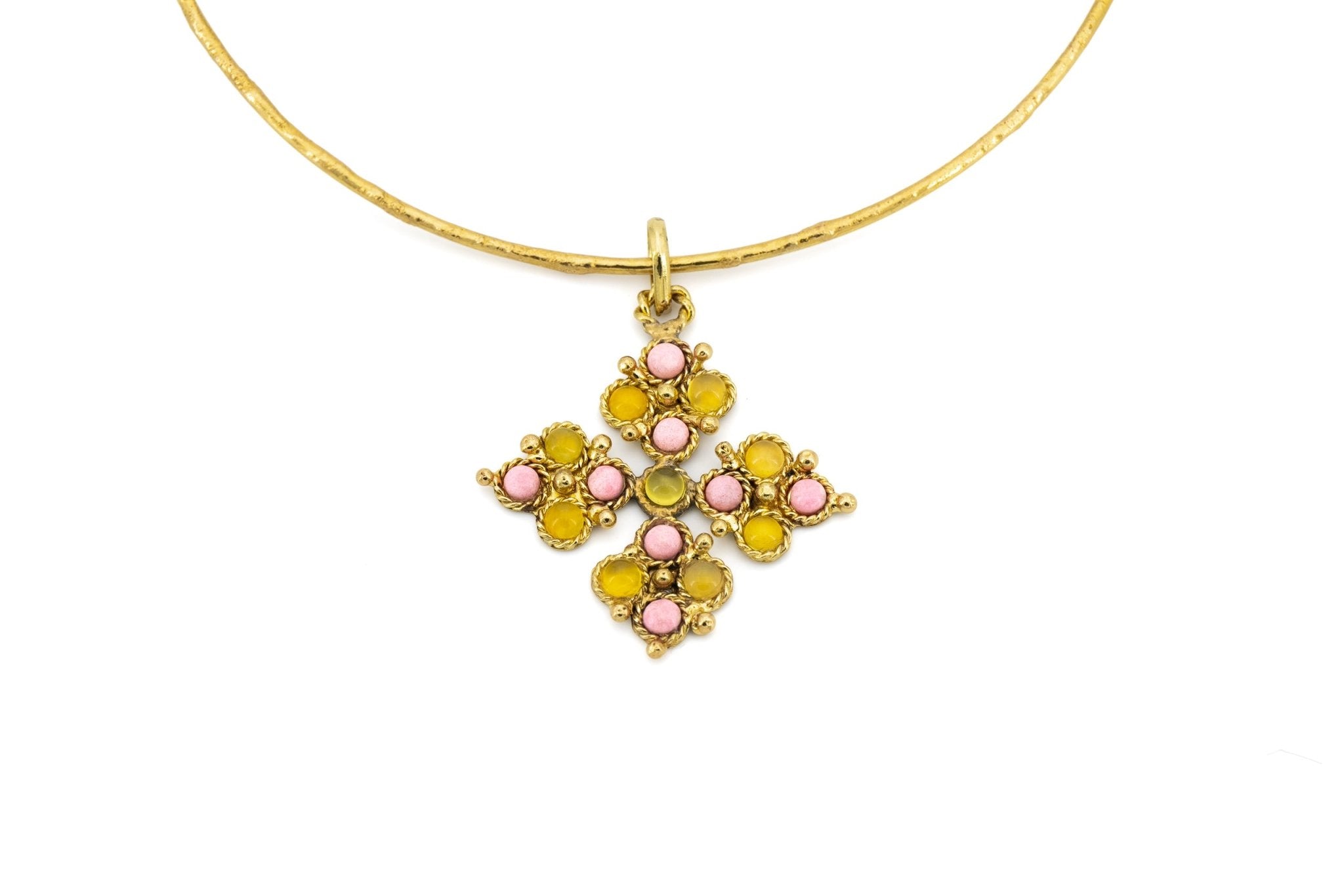 Girocollo croce pietre - KLK