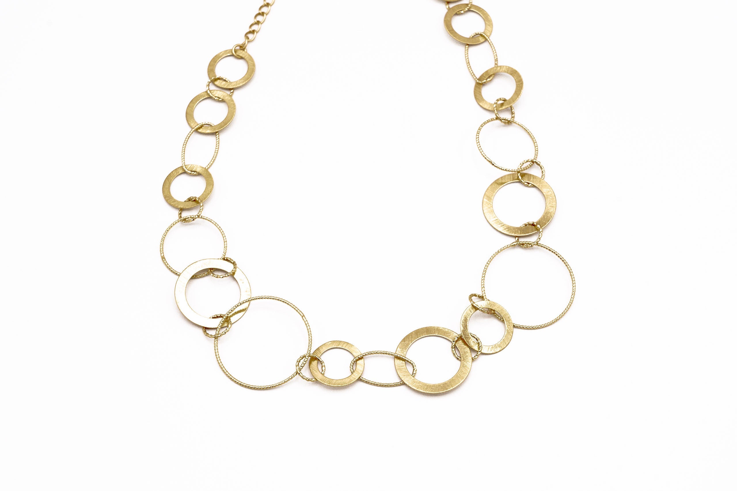 Girocollo multi anelli satinati - KLK