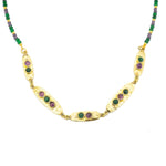 Girocollo ovalini smeraldo e ametista - KLK