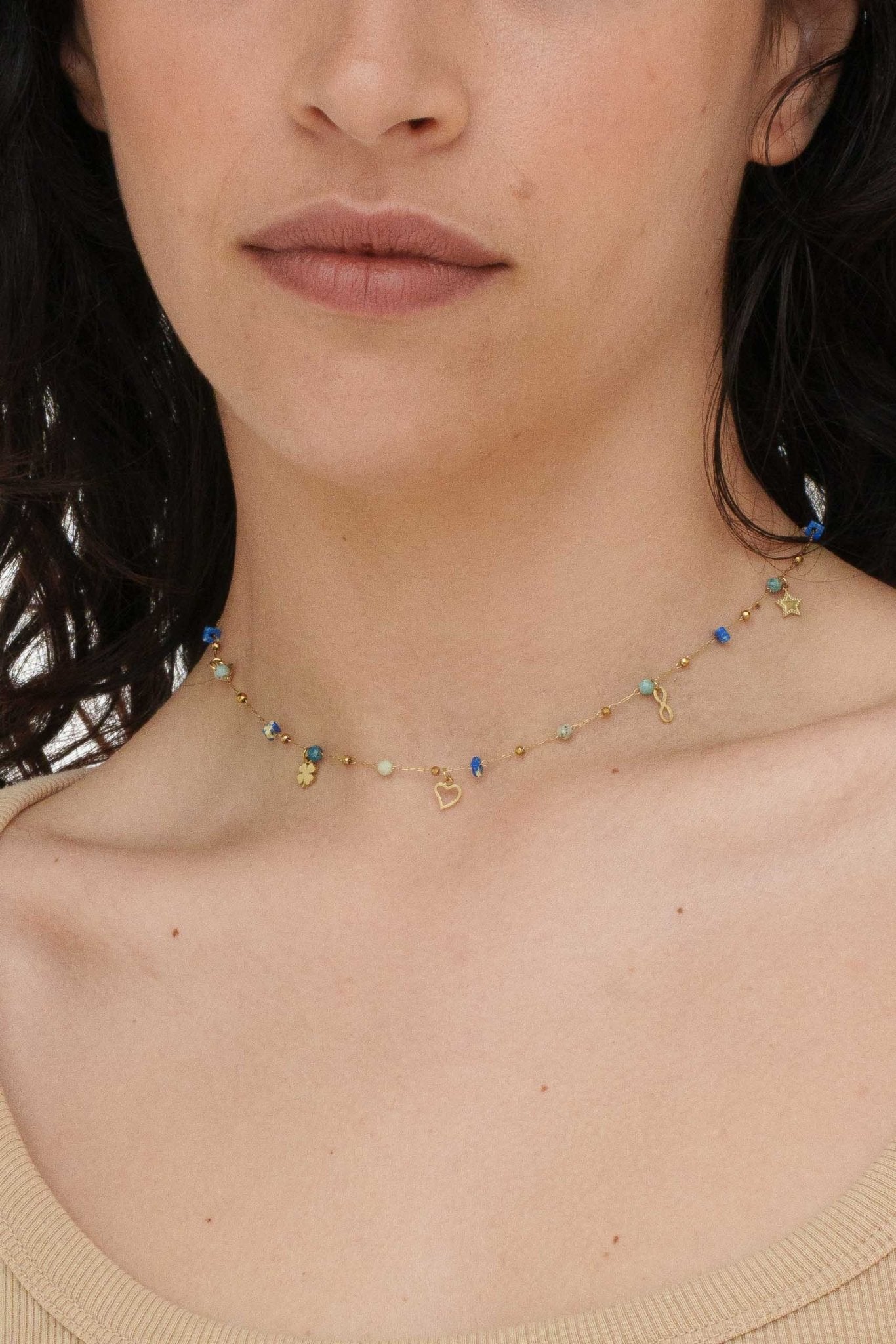 Girocollo pietrine e ciondolini - KLK