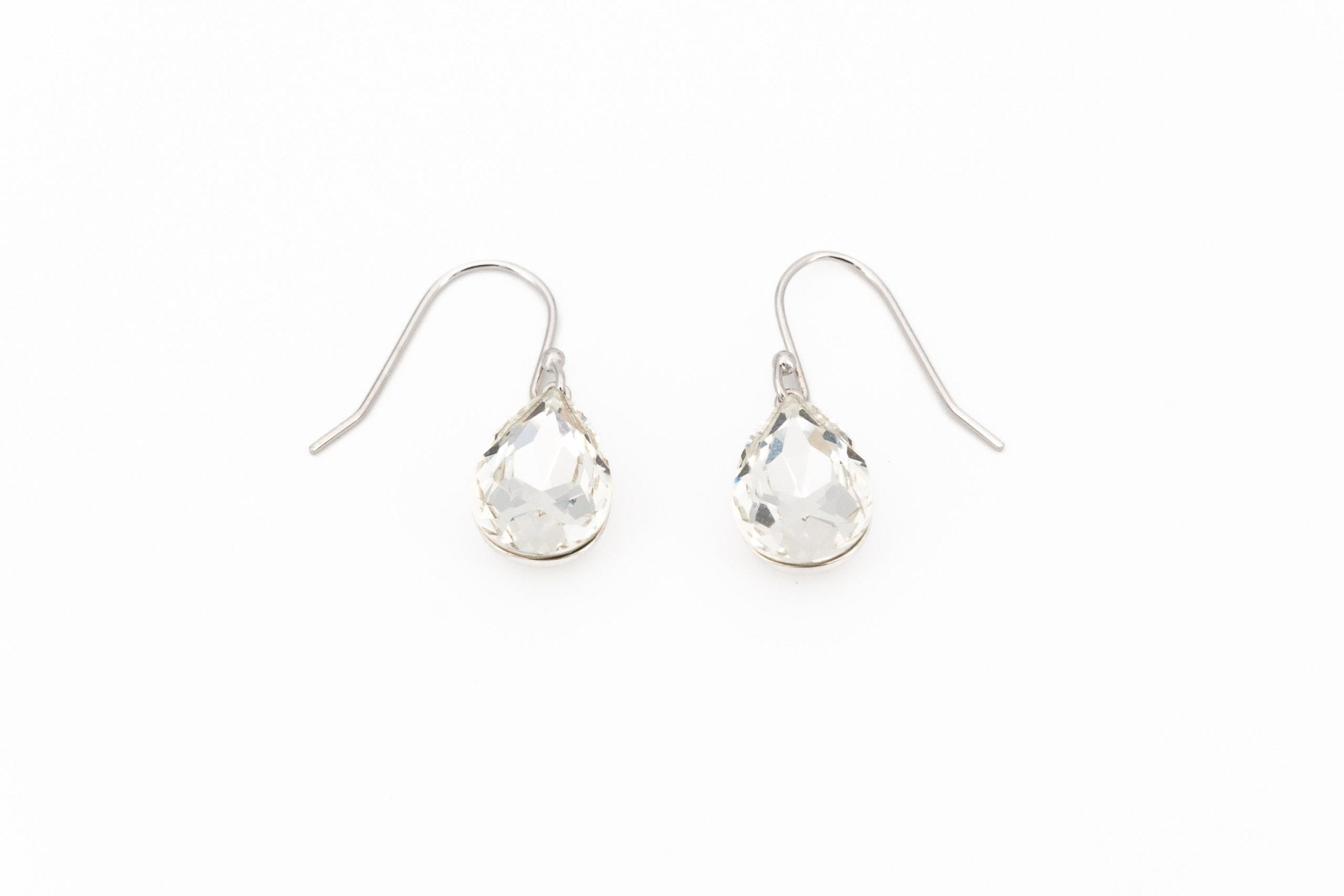 Orecchini argento goccia rodiata - KLK