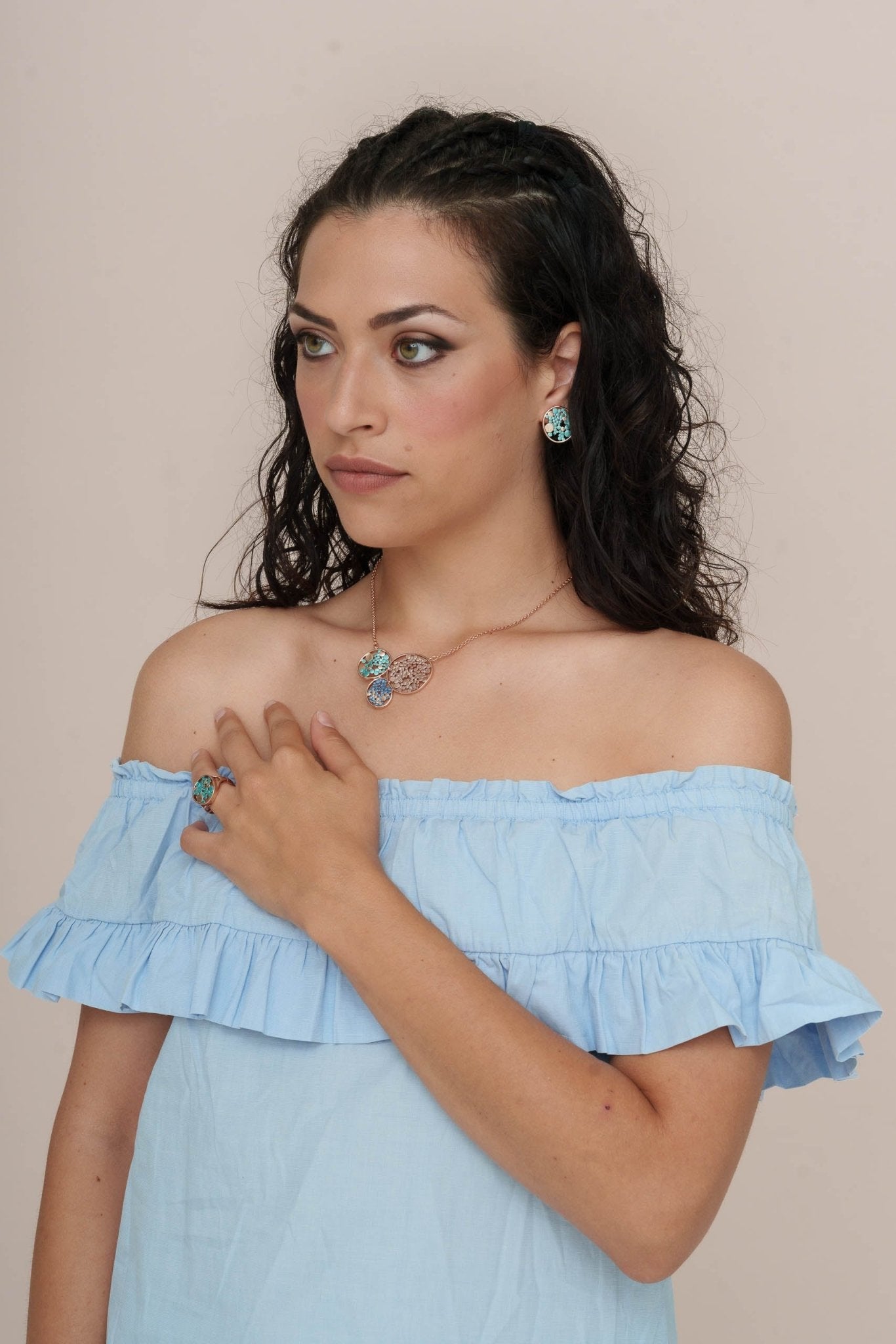 Orecchini cerchi multi pallini - KLK