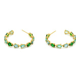 Orecchini cerchio triangoli cristalli - KLK