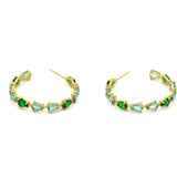 Orecchini cerchio triangoli cristalli - KLK