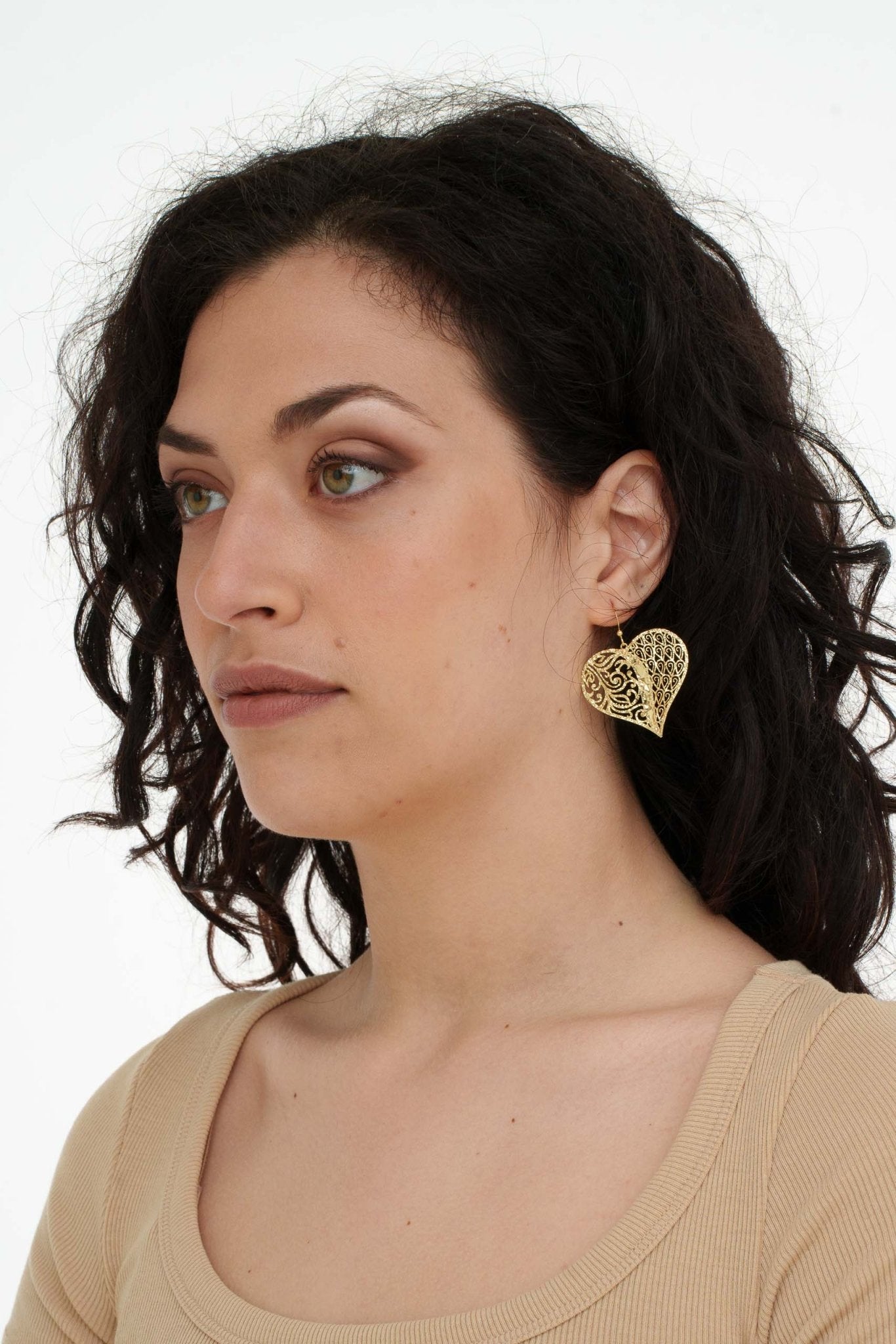 Orecchini cuore doppia filigrana - KLK