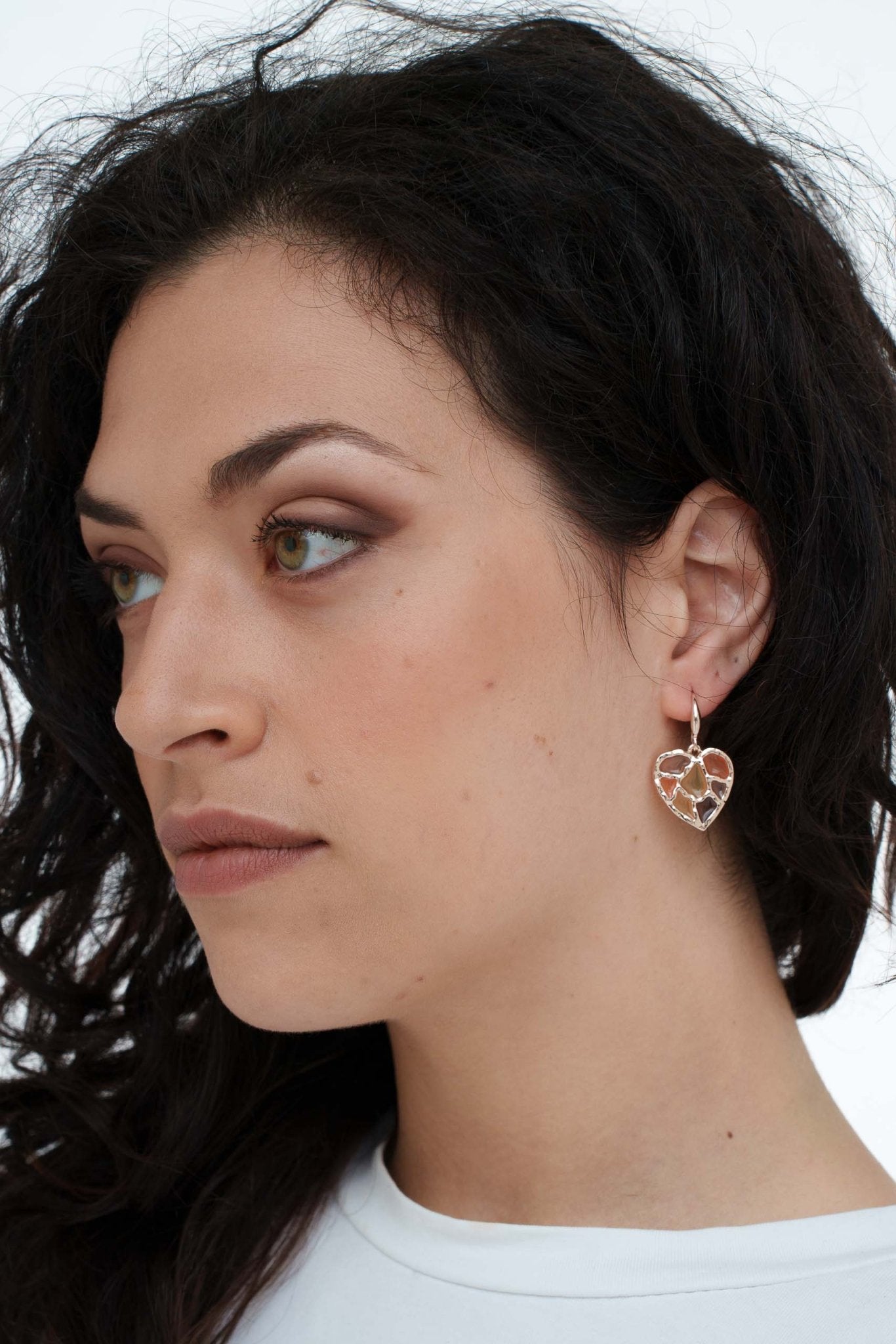 Orecchini cuore mosaico - KLK