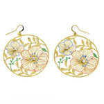 Orecchini fiori smaltati strass - KLK