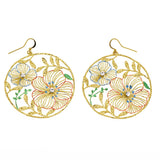 Orecchini fiori smaltati strass - KLK