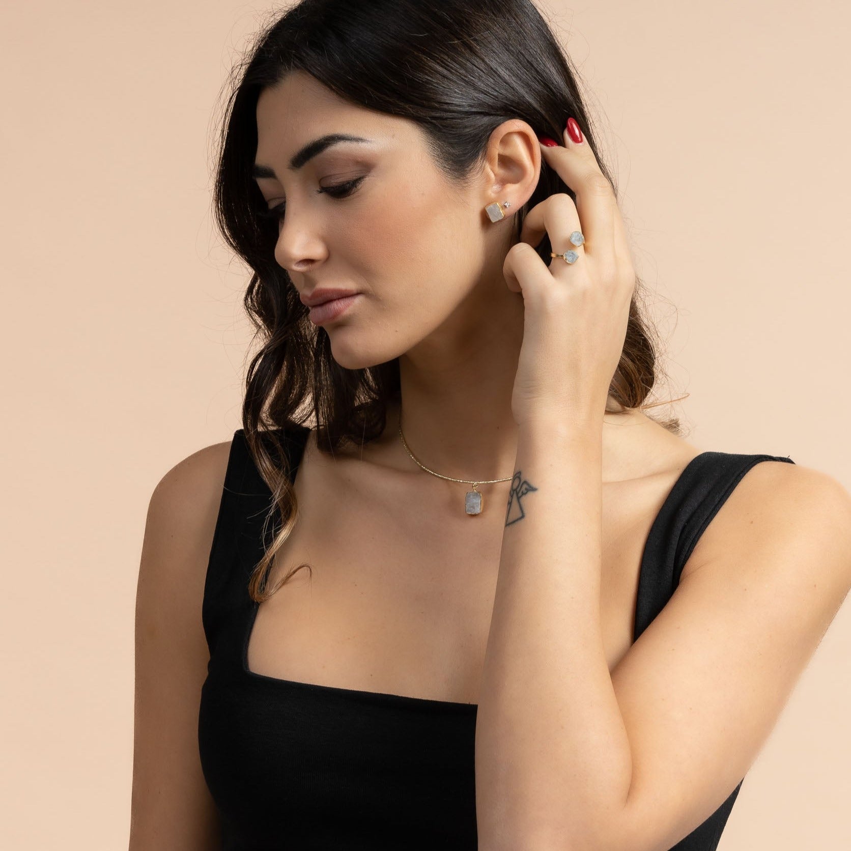 Orecchini lobo pietra - KLK