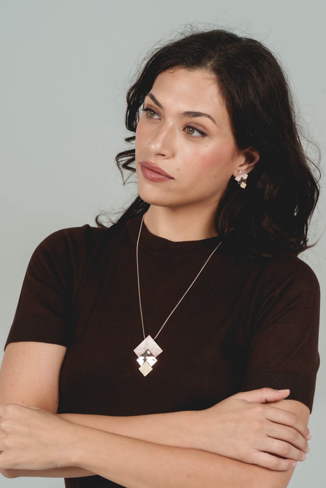 Orecchini lobo tre quadrati - KLK