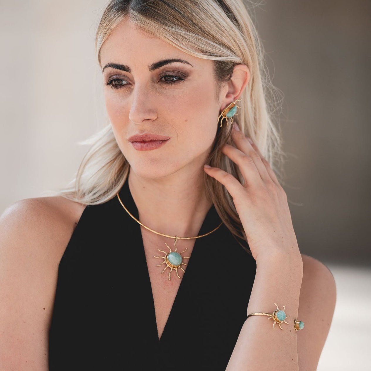 Orecchini pietra sole - KLK