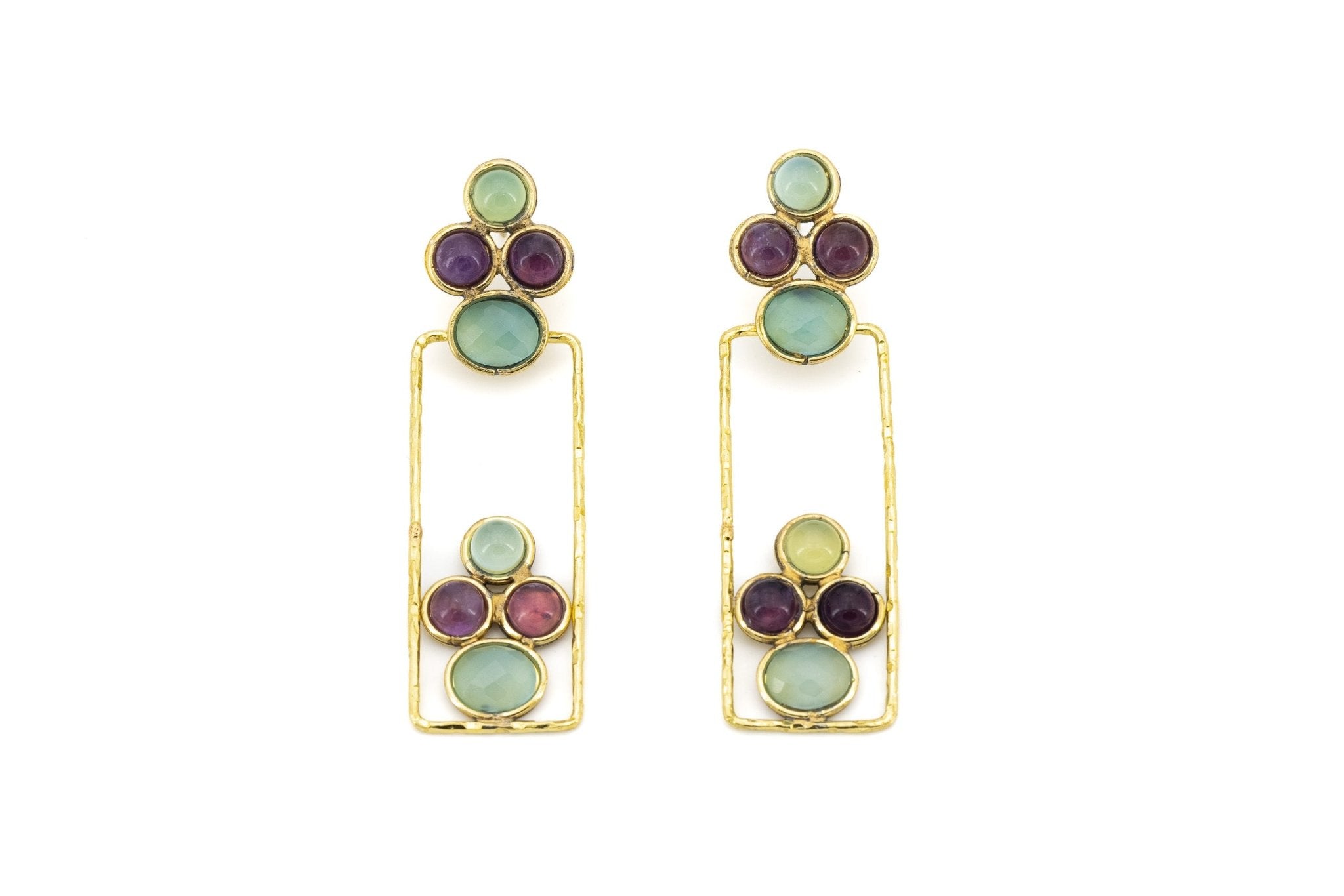 Orecchini pietre rettangolo - KLK