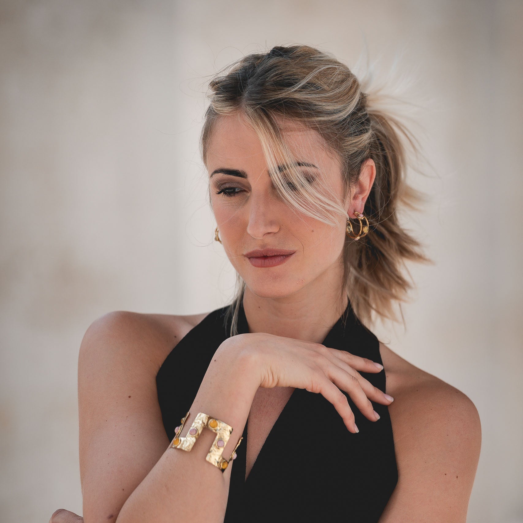 Orecchini pietre zig zag - KLK