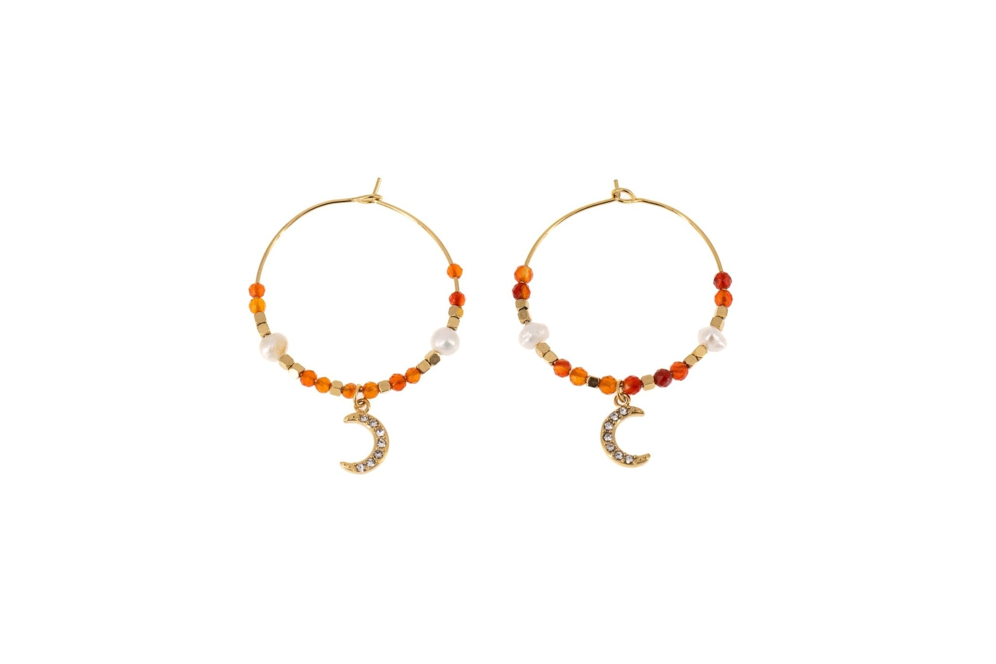 Orecchini pietrine e luna - KLK