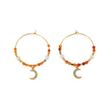 Orecchini pietrine e luna - KLK